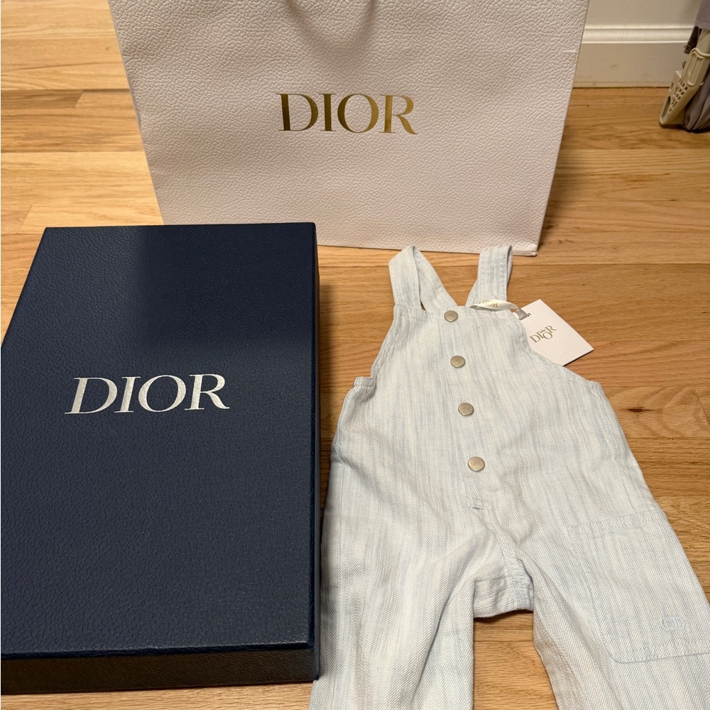 Dior Baby unisex denim Overalls. Size 9M